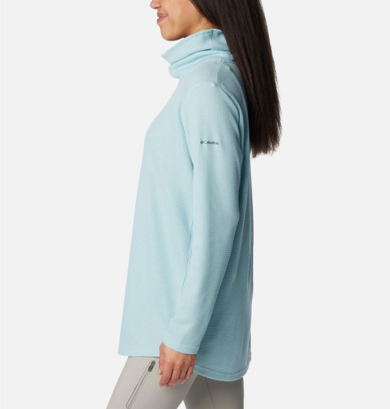Columbia Holly Hideaway Waffle Cowl Neck Women's Pullover Turquoise | ZDQFMN-461