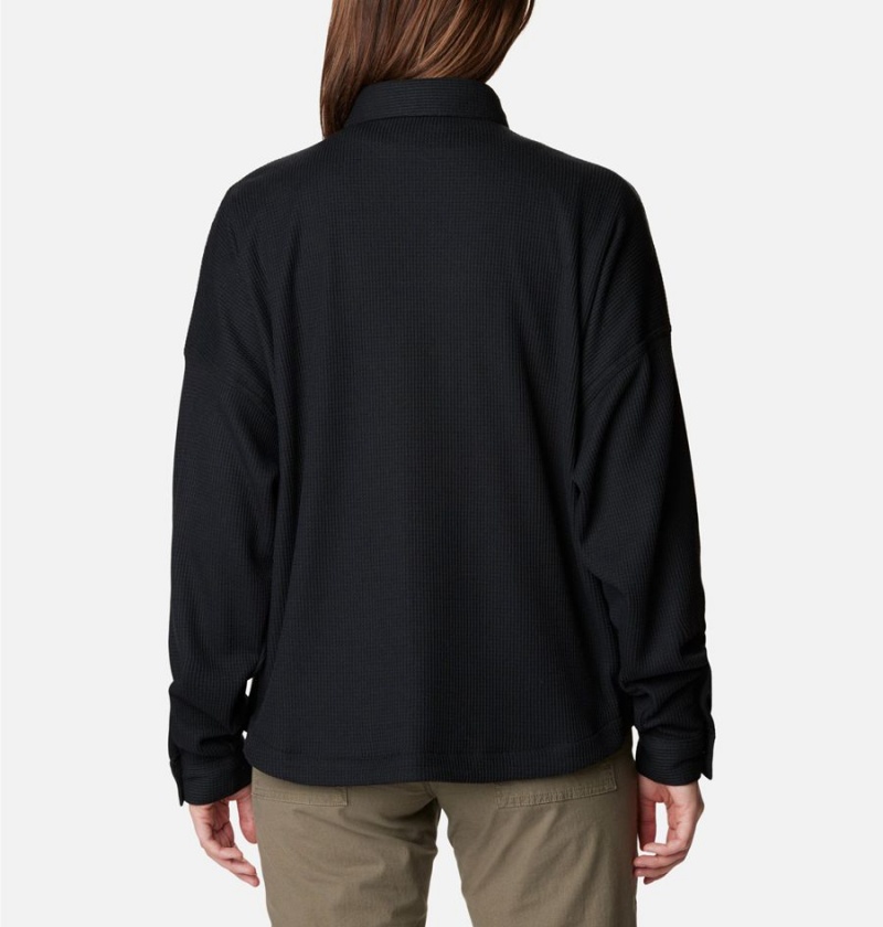Columbia Holly Hideaway Waffle Jacket Women's Shirt Black | XYQGFP-273
