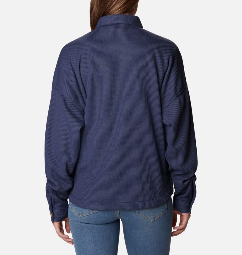 Columbia Holly Hideaway Waffle Jacket Women's Shirt Navy | LNPBDQ-320