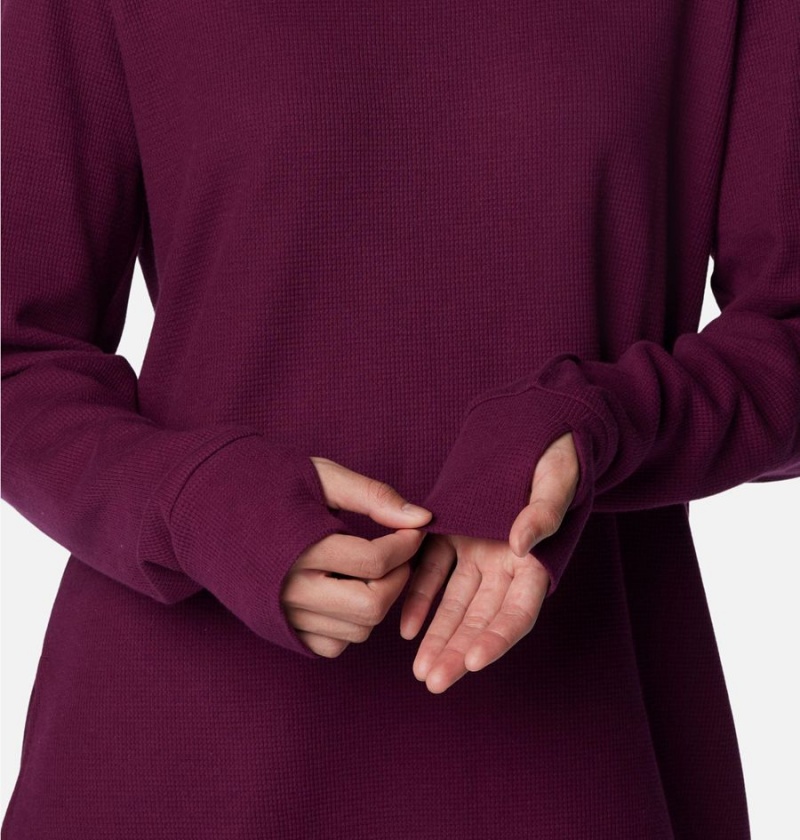 Columbia Holly Hideaway Waffle Tunic Women's Pullover Coral | KQMXAY-874