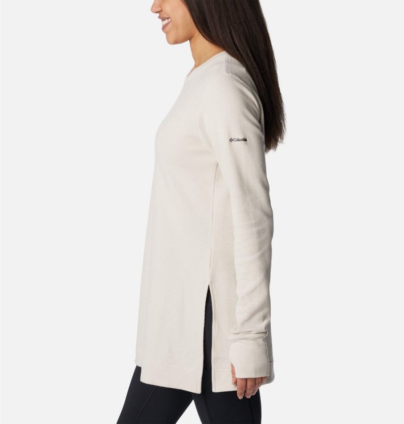 Columbia Holly Hideaway Waffle Tunic Women's Pullover White | FRZHDU-802