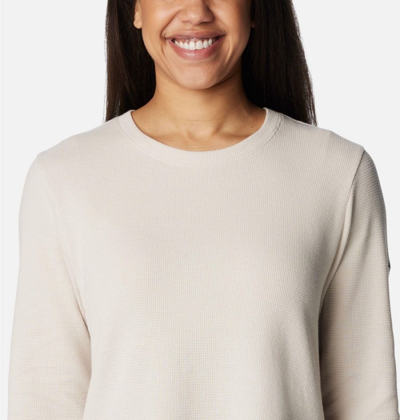 Columbia Holly Hideaway Waffle Tunic Women's Pullover White | FRZHDU-802