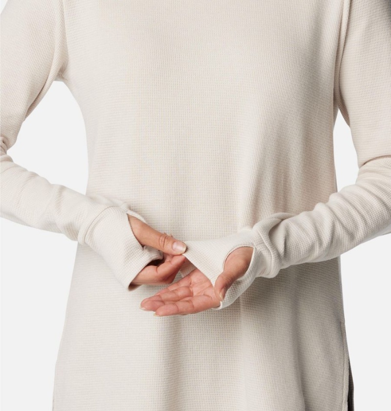 Columbia Holly Hideaway Waffle Tunic Women's Pullover White | FRZHDU-802