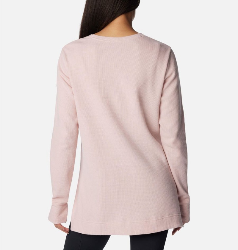 Columbia Holly Hideaway Waffle Tunic Women's Pullover Pink | DYXMQH-249