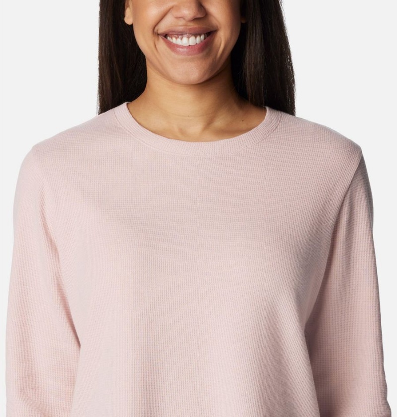 Columbia Holly Hideaway Waffle Tunic Women's Pullover Pink | DYXMQH-249