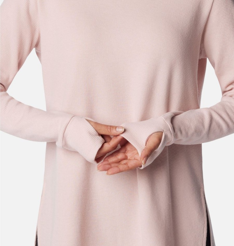 Columbia Holly Hideaway Waffle Tunic Women's Pullover Pink | DYXMQH-249
