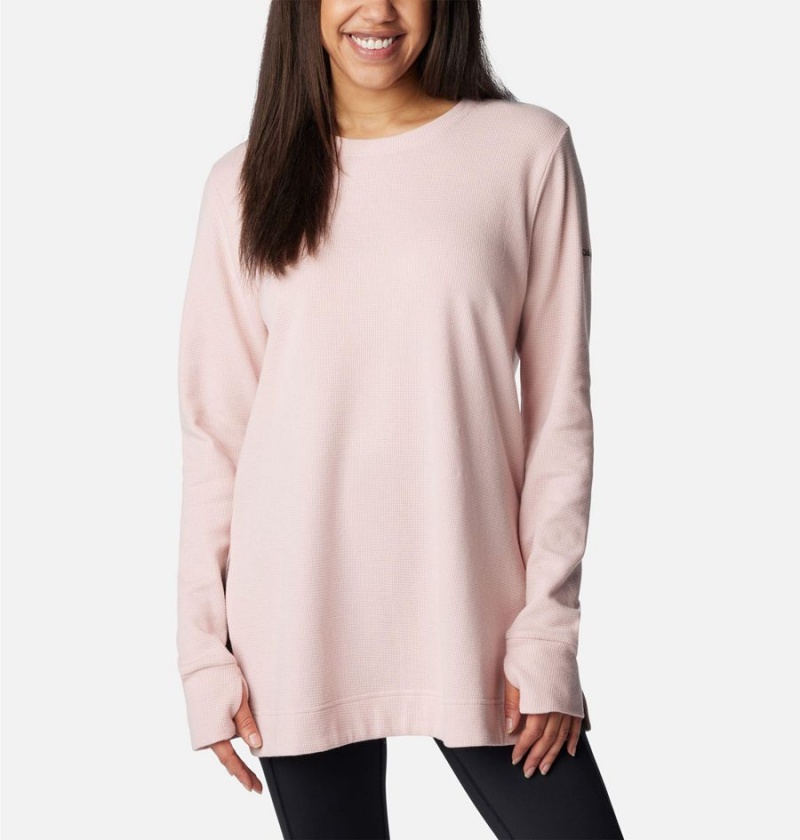 Columbia Holly Hideaway Waffle Tunic Women\'s Pullover Pink | DYXMQH-249