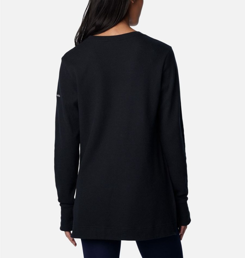 Columbia Holly Hideaway Waffle Tunic Women's Pullover Black | GYCQXK-540