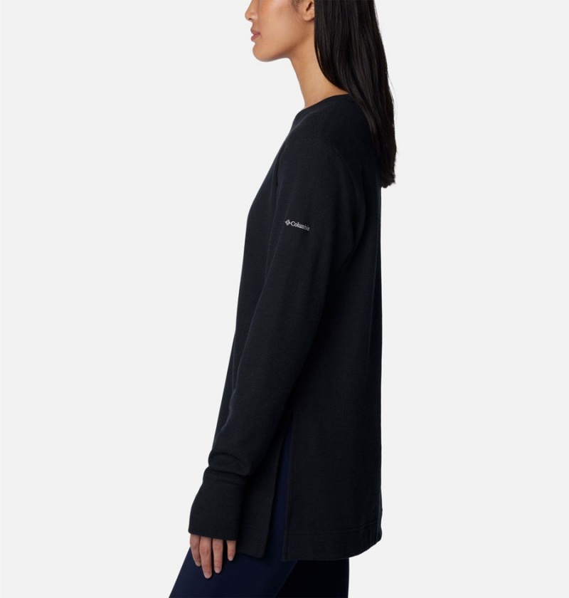 Columbia Holly Hideaway Waffle Tunic Women's Pullover Black | GYCQXK-540