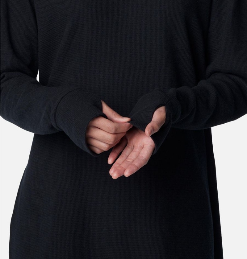 Columbia Holly Hideaway Waffle Tunic Women's Pullover Black | GYCQXK-540