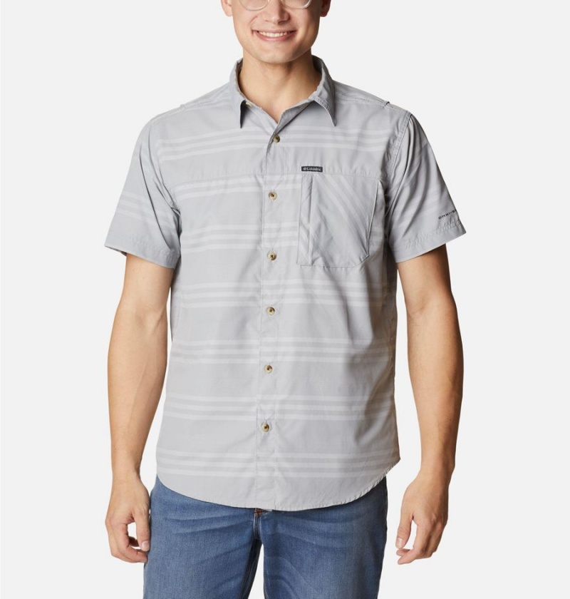 Columbia Homecrest Short Sleeve Men\'s Shirt Grey | VJWUDY-935
