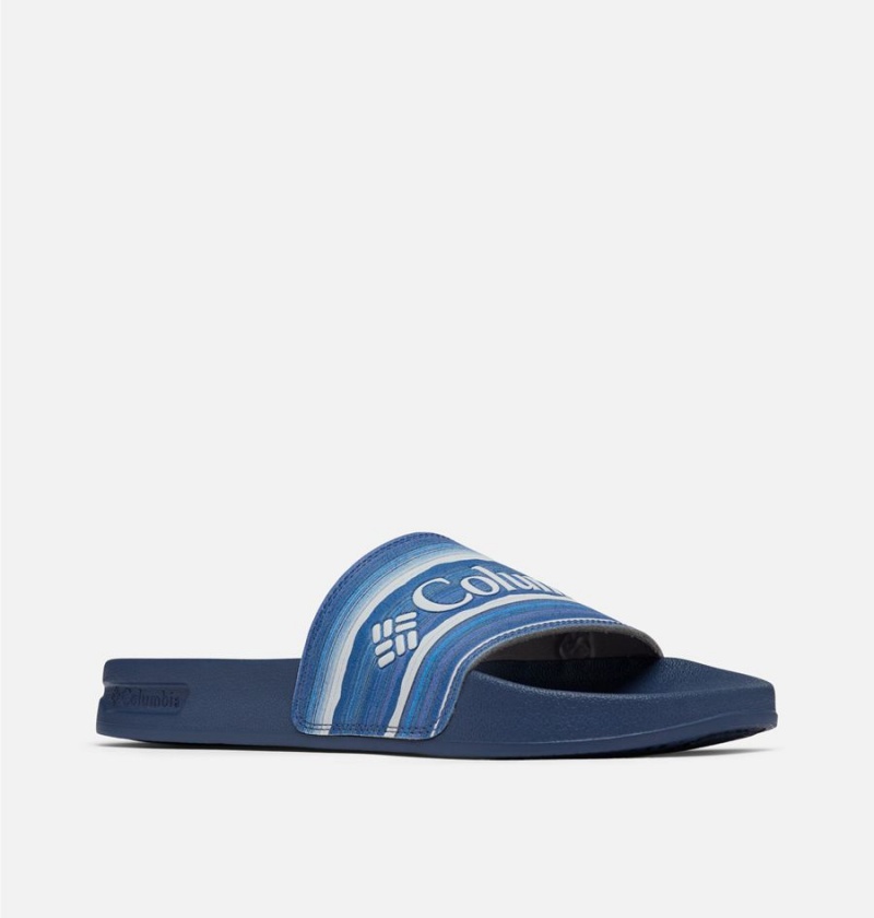 Columbia Hood River Slide Men's Sandals Blue | HVXFLJ-175