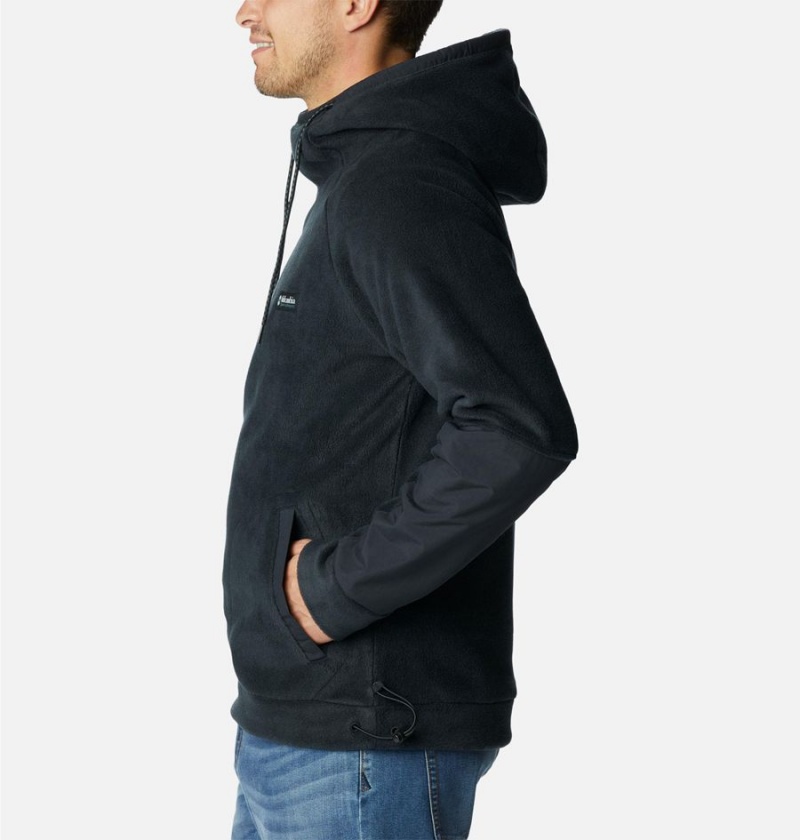 Columbia Hunterdon Fleece Men's Hoodie Black | ARVQIO-359