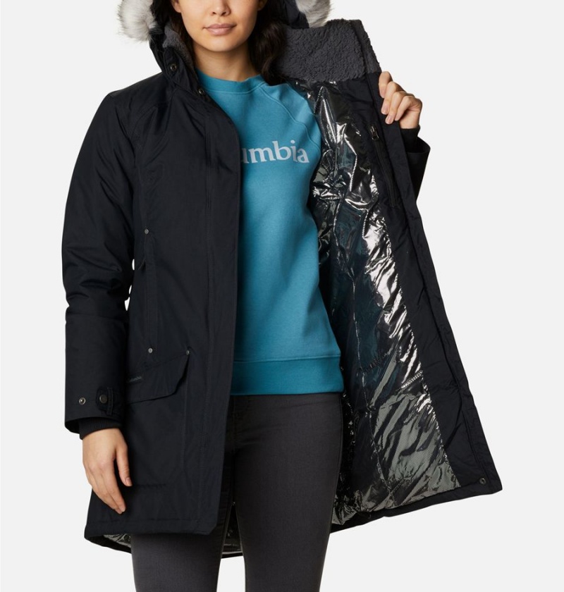 Columbia Icelandite TurboDown Women's Coats Black | RFVSIY-748
