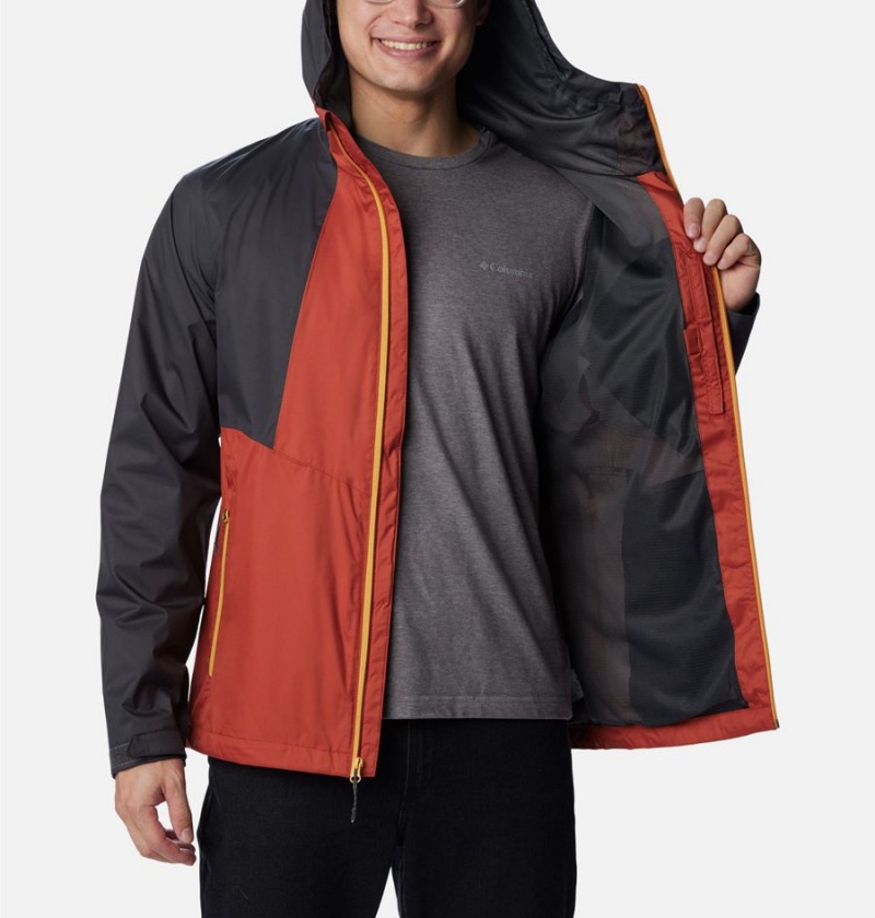 Columbia Inner Limits II Men's Rain Jacket Red | ZLRBWQ-902