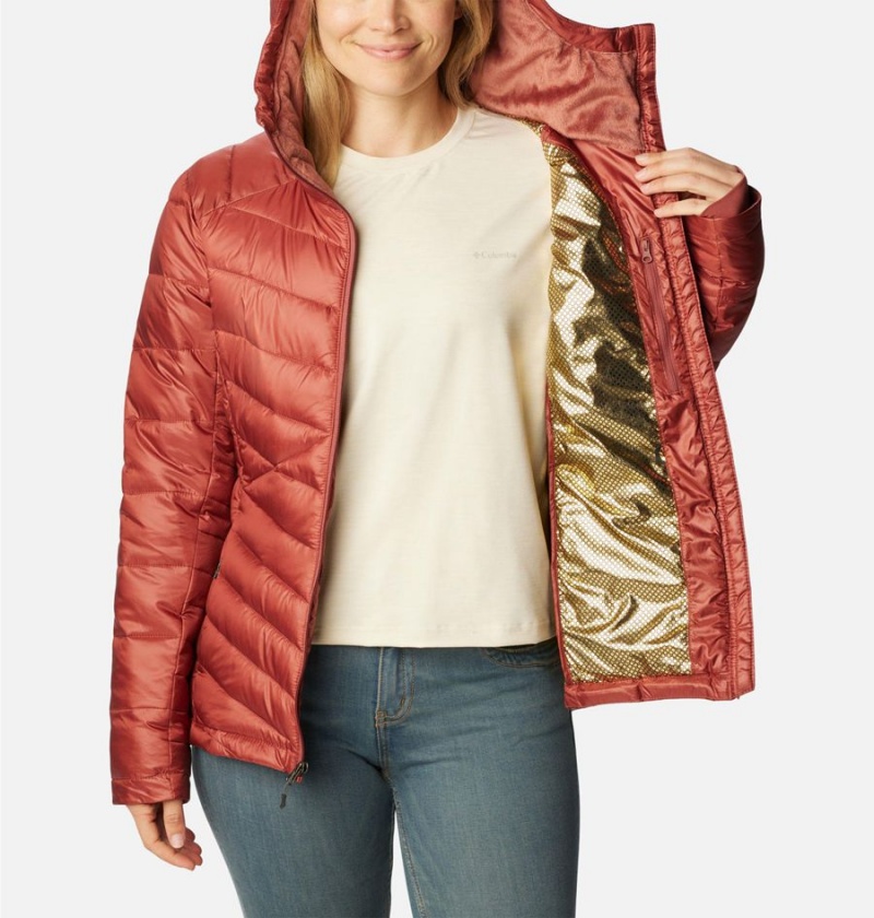 Columbia Joy Peak Insulated Hooded Women's Puffer Jacket Red | HKNUFC-173