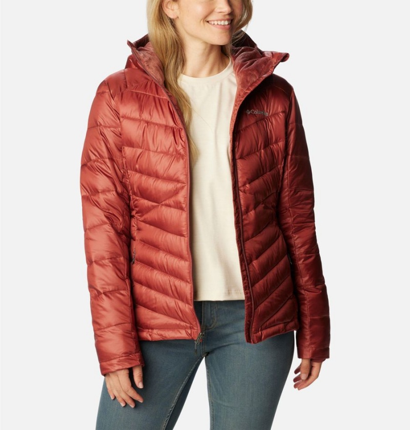 Columbia Joy Peak Insulated Hooded Women's Puffer Jacket Red | HKNUFC-173