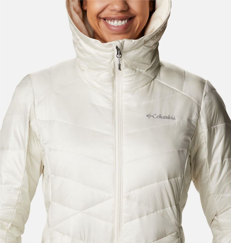 Columbia Joy Peak Insulated Hooded Women's Puffer Jacket White | JYHINR-643