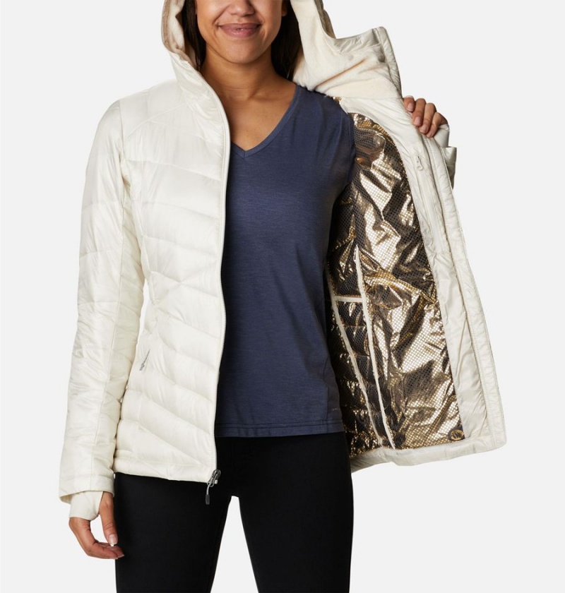 Columbia Joy Peak Insulated Hooded Women's Puffer Jacket White | JYHINR-643