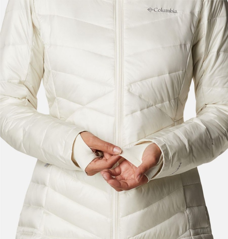 Columbia Joy Peak Insulated Hooded Women's Puffer Jacket White | JYHINR-643