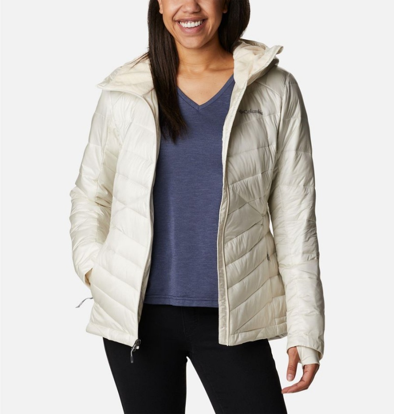Columbia Joy Peak Insulated Hooded Women's Puffer Jacket White | JYHINR-643