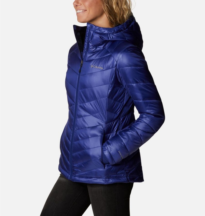 Columbia Joy Peak Insulated Hooded Women's Puffer Jacket Blue | WQGDLM-705