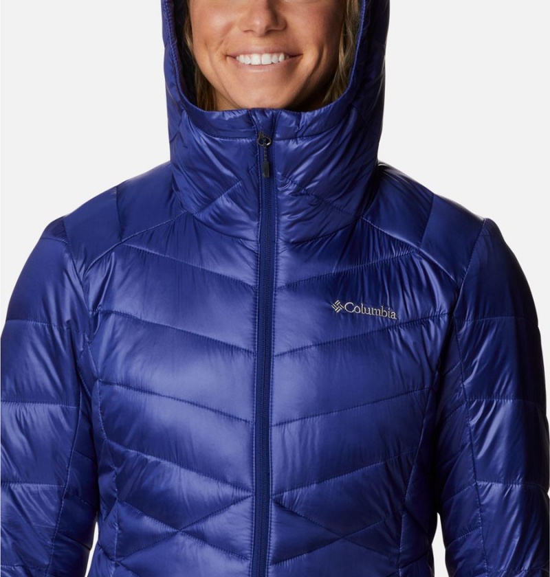 Columbia Joy Peak Insulated Hooded Women's Puffer Jacket Blue | WQGDLM-705