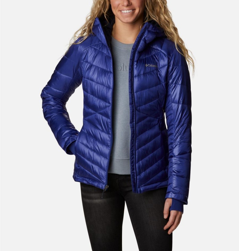 Columbia Joy Peak Insulated Hooded Women's Puffer Jacket Blue | WQGDLM-705