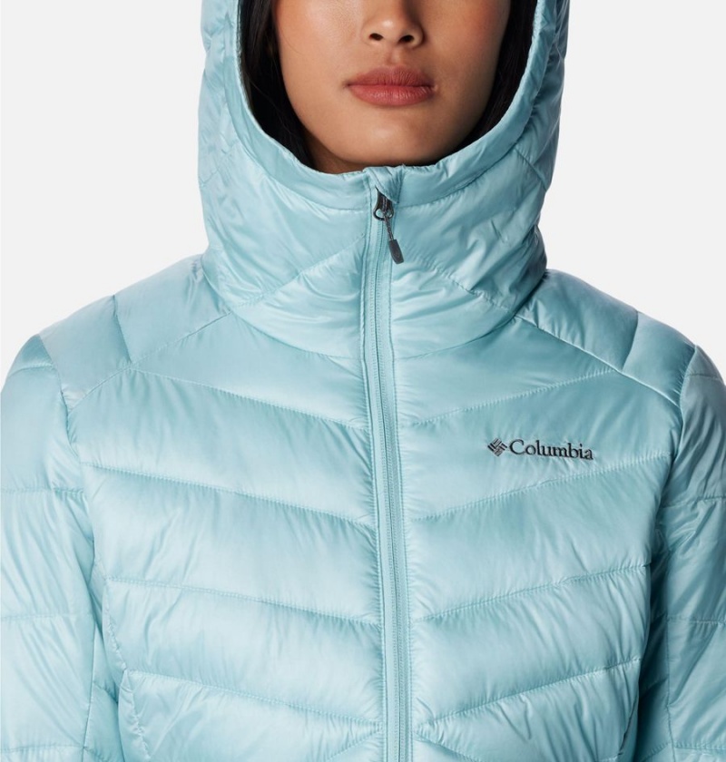 Columbia Joy Peak Insulated Hooded Women's Puffer Jacket Turquoise | EUDTVP-758