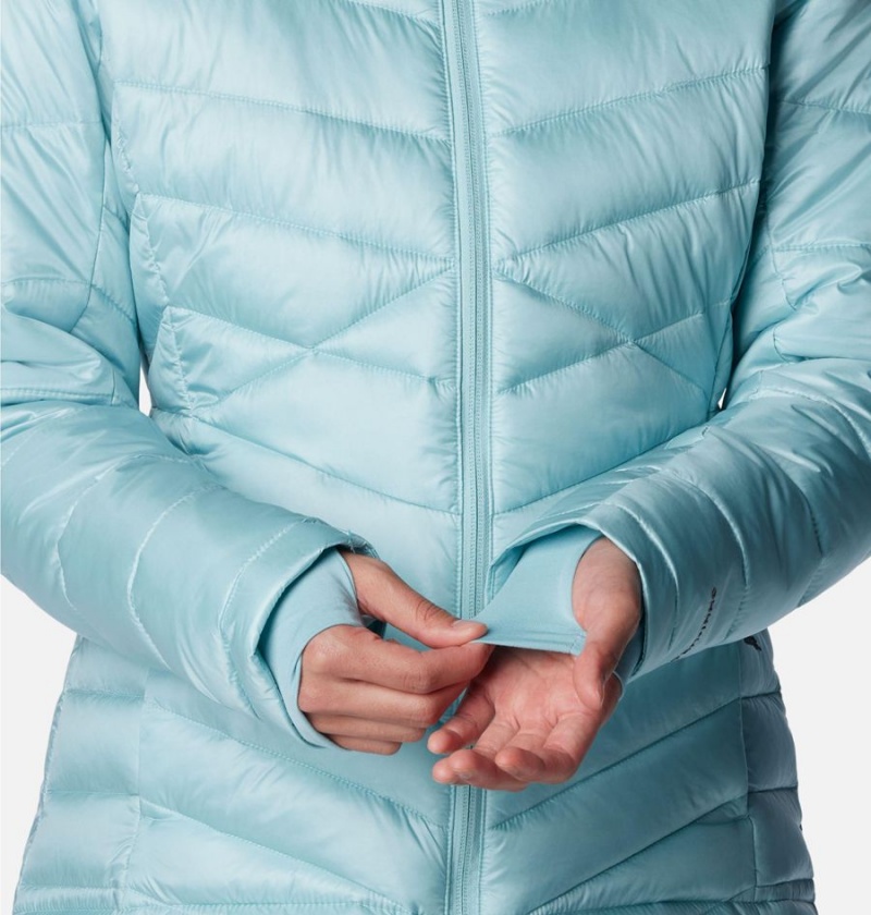 Columbia Joy Peak Insulated Hooded Women's Puffer Jacket Turquoise | EUDTVP-758