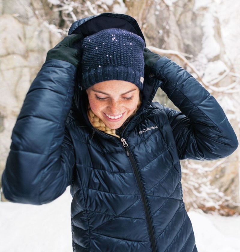 Columbia Joy Peak Insulated Hooded Women's Puffer Jacket Black | FGZVDI-830