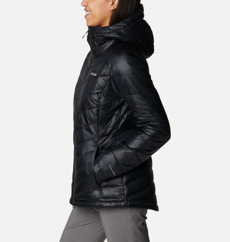 Columbia Joy Peak Insulated Hooded Women's Puffer Jacket Black | FGZVDI-830