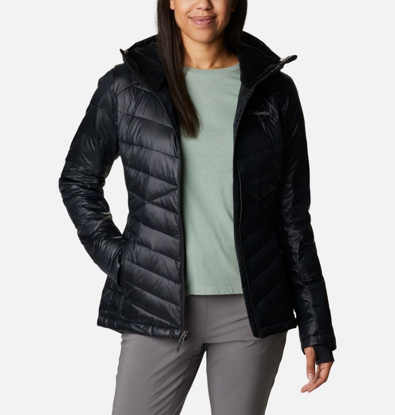 Columbia Joy Peak Insulated Hooded Women's Puffer Jacket Black | FGZVDI-830
