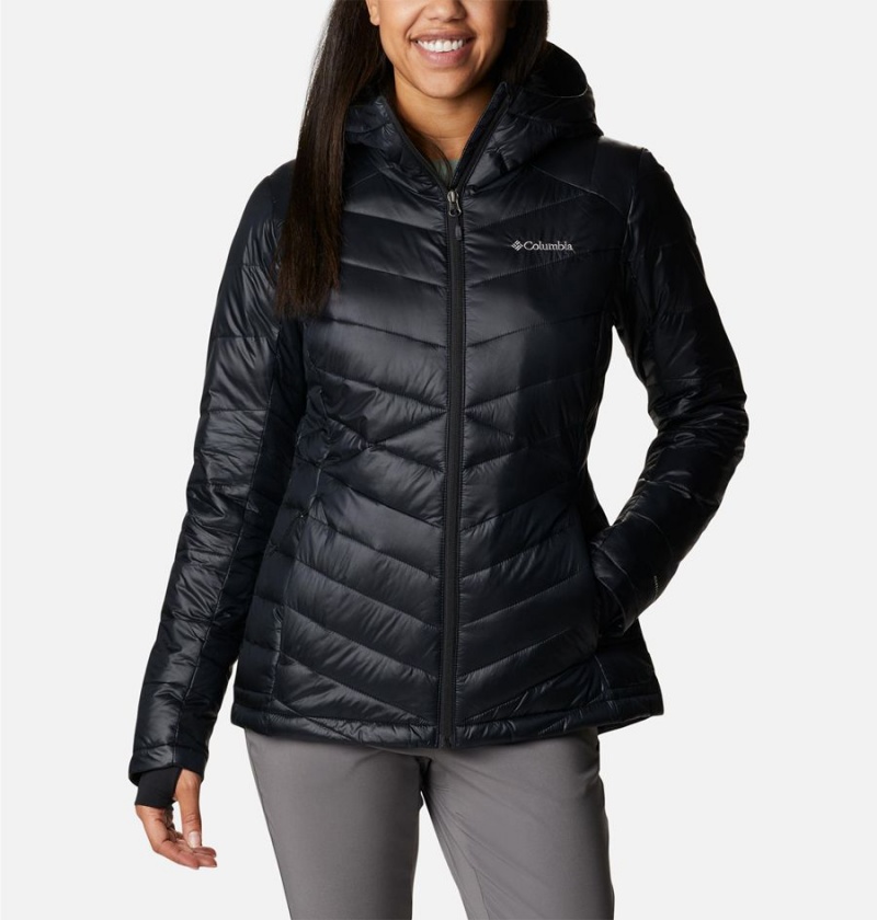 Columbia Joy Peak Insulated Hooded Women\'s Puffer Jacket Black | FGZVDI-830