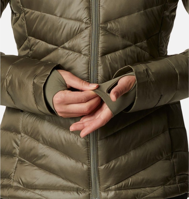 Columbia Joy Peak Insulated Hooded Women's Puffer Jacket Green | UPGWTY-148