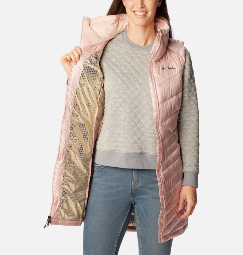 Columbia Joy Peak Long Women's Vest Pink | BYKFDC-892