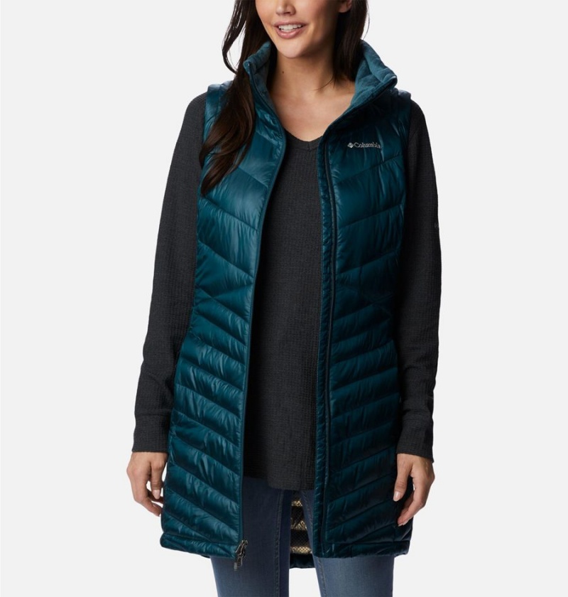 Columbia Joy Peak Long Women's Vest Turquoise | NDLFRW-079