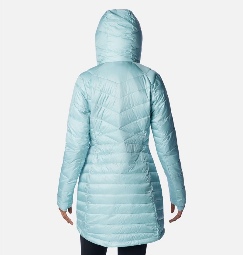 Columbia Joy Peak Mid Insulated Hooded Women's Puffer Jacket Turquoise | KTCMVW-210