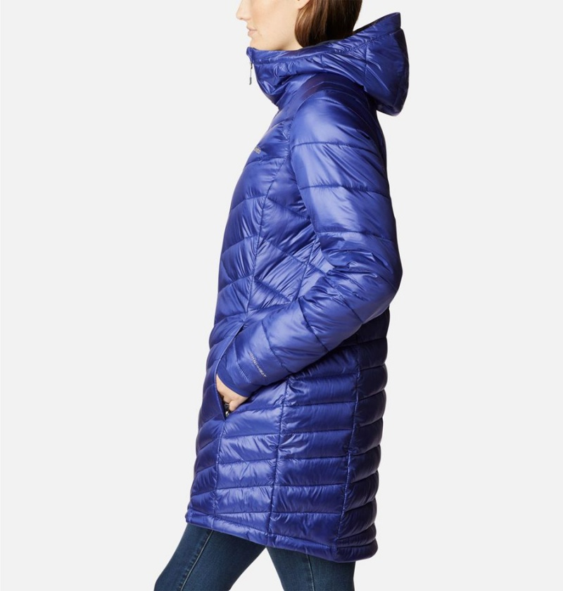Columbia Joy Peak Mid Insulated Hooded Women's Puffer Jacket Blue | CIENZM-817