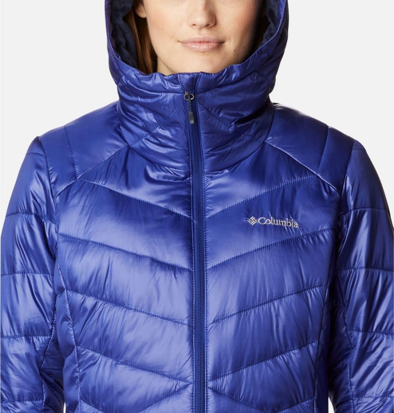 Columbia Joy Peak Mid Insulated Hooded Women's Puffer Jacket Blue | CIENZM-817