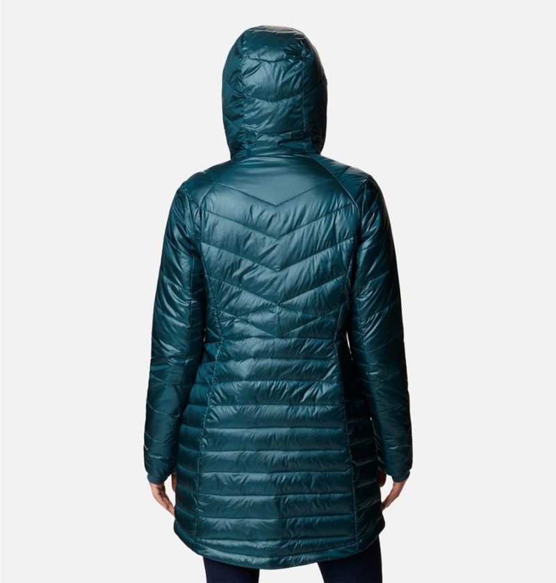 Columbia Joy Peak Mid Insulated Hooded Women's Puffer Jacket Turquoise | SZGCFL-139
