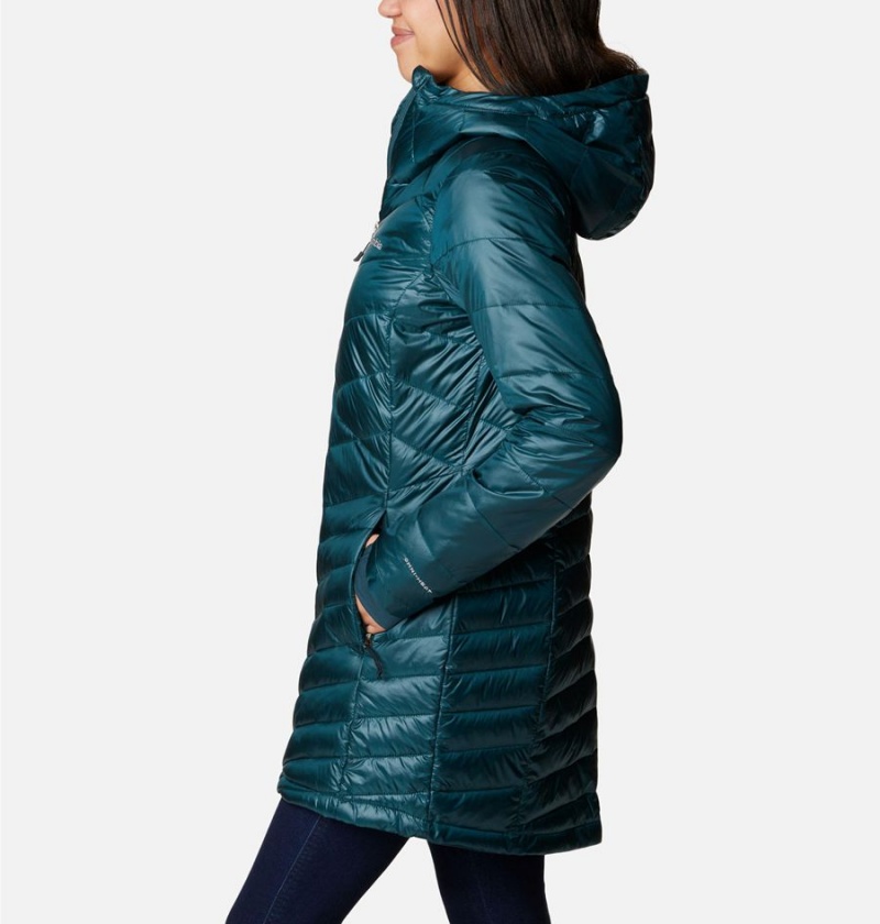 Columbia Joy Peak Mid Insulated Hooded Women's Puffer Jacket Turquoise | SZGCFL-139