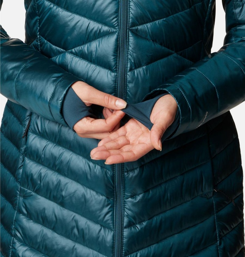 Columbia Joy Peak Mid Insulated Hooded Women's Puffer Jacket Turquoise | SZGCFL-139