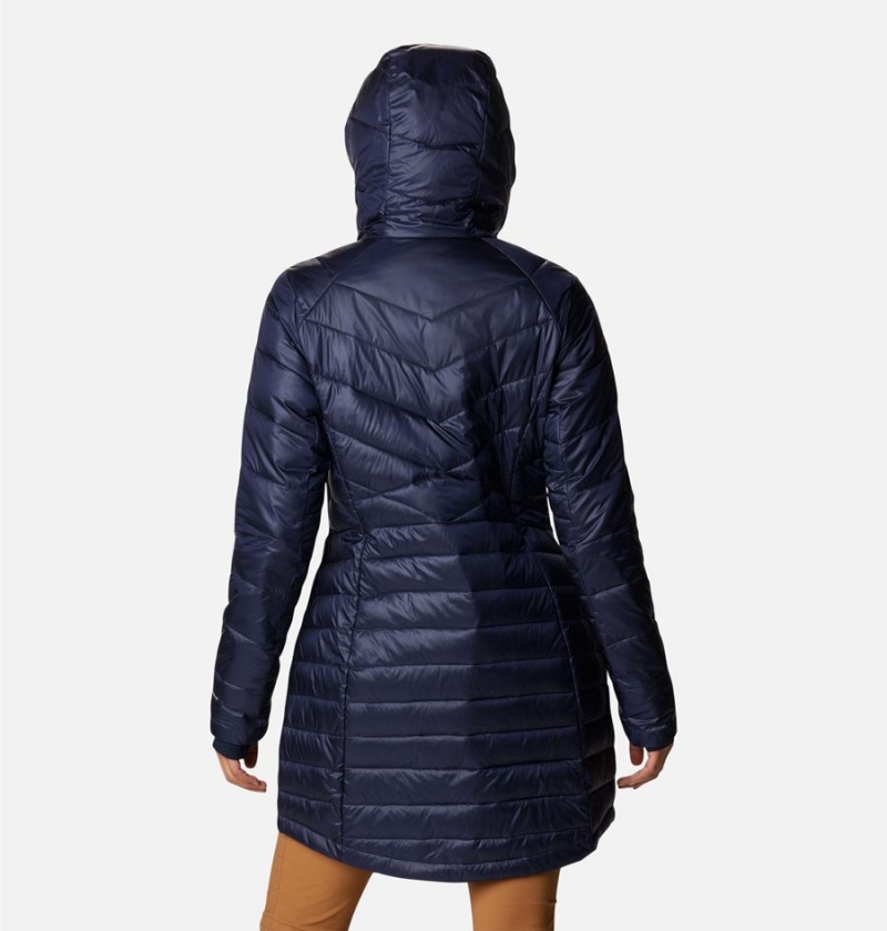 Columbia Joy Peak Mid Insulated Hooded Women's Puffer Jacket Navy | BAMDUF-053