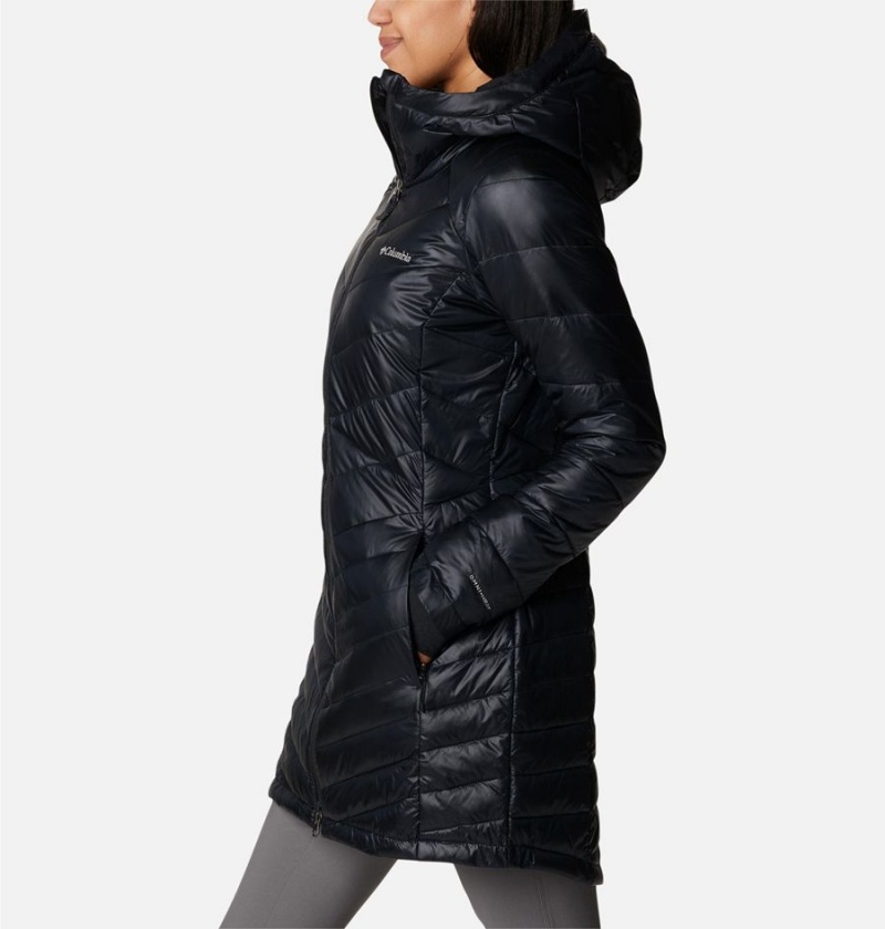 Columbia Joy Peak Mid Insulated Hooded Women's Puffer Jacket Black | KXQZIO-801