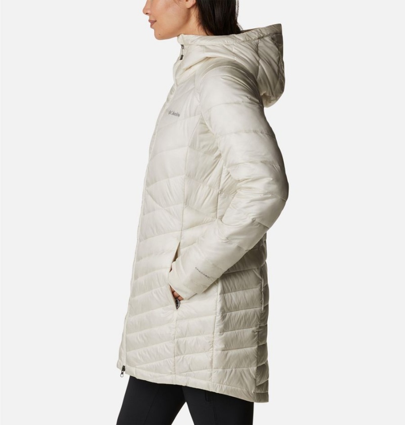 Columbia Joy Peak Mid Insulated Hooded Women's Puffer Jacket White | VUTAIR-294