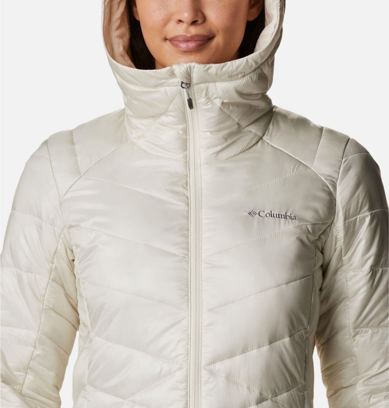 Columbia Joy Peak Mid Insulated Hooded Women's Puffer Jacket White | VUTAIR-294