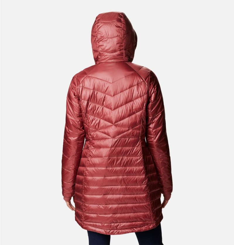 Columbia Joy Peak Mid Insulated Hooded Women's Puffer Jacket Red | BZRMOW-087