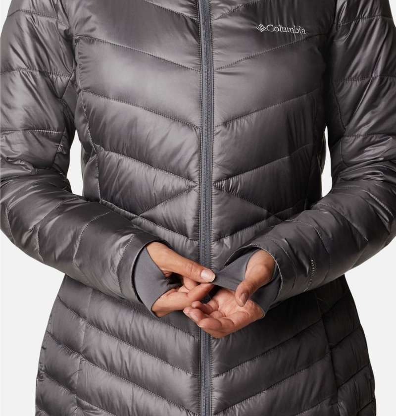 Columbia Joy Peak Mid Insulated Hooded Women's Puffer Jacket Grey | PDJBNH-134
