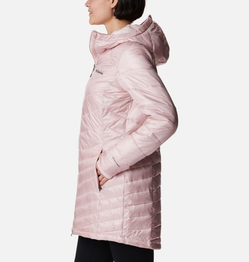 Columbia Joy Peak Mid Insulated Hooded Women's Puffer Jacket Pink | WRAXOC-132